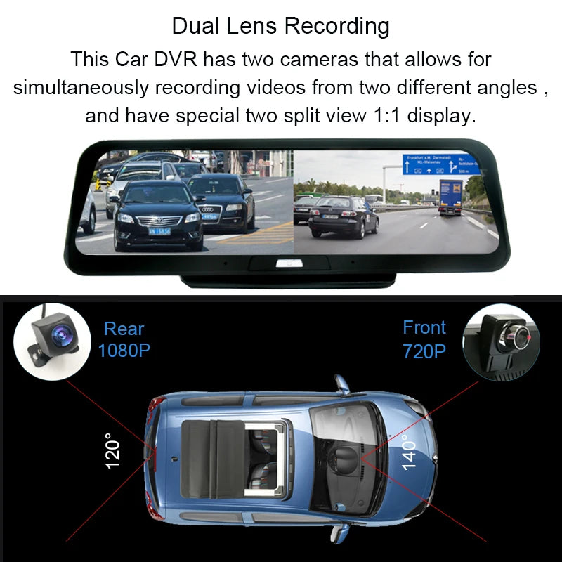 Car Dash Cam Video Recorder with Night Vision, ADAS, and GPS Navigation