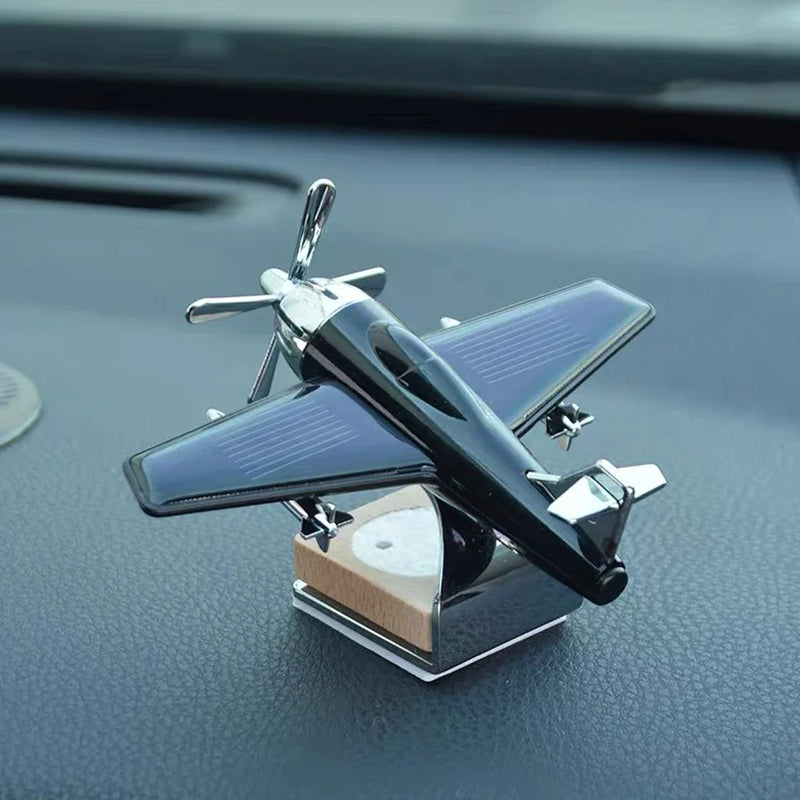 Mini Solar Aircraft Dash Decor with Air Freshener