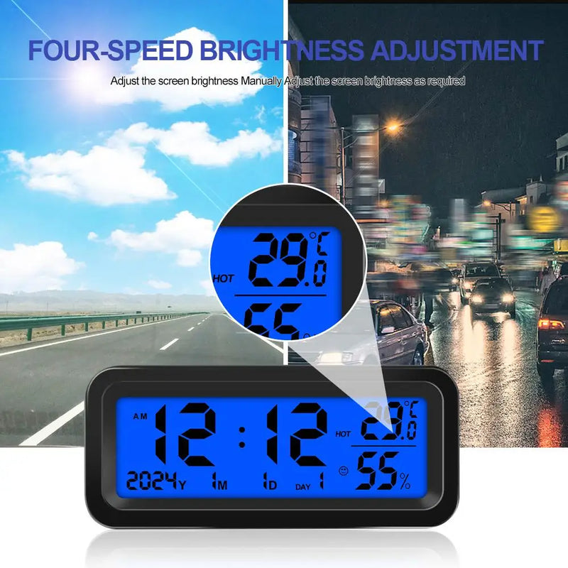 Solar Car LED Digital Clock