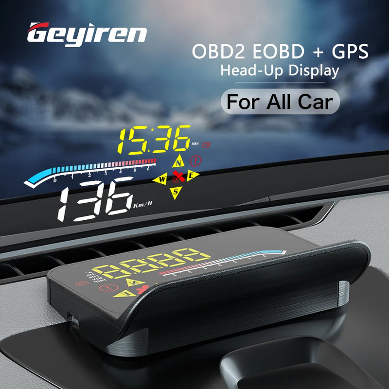 HUD Head Up Display OBD2 GPS Dual System Projector