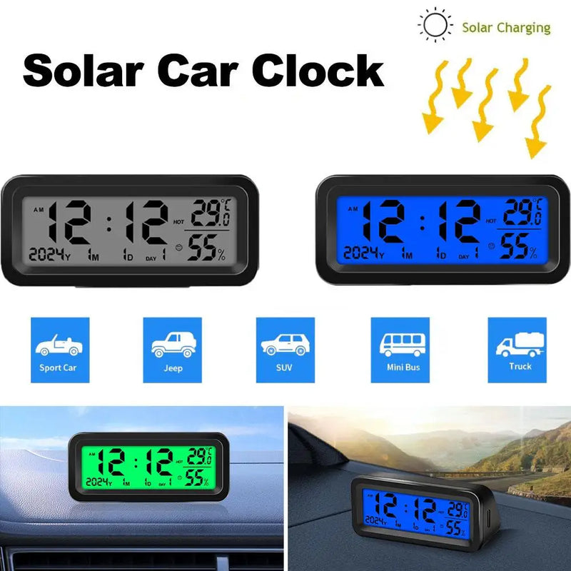 Solar Car LED Digital Clock