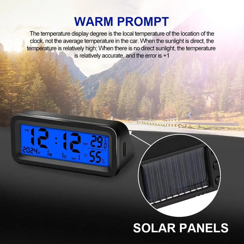 Solar Car LED Digital Clock