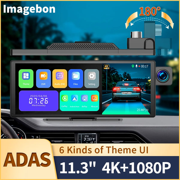 11.3" 4K ADAS Dash Cam Rearview Mirror Camera