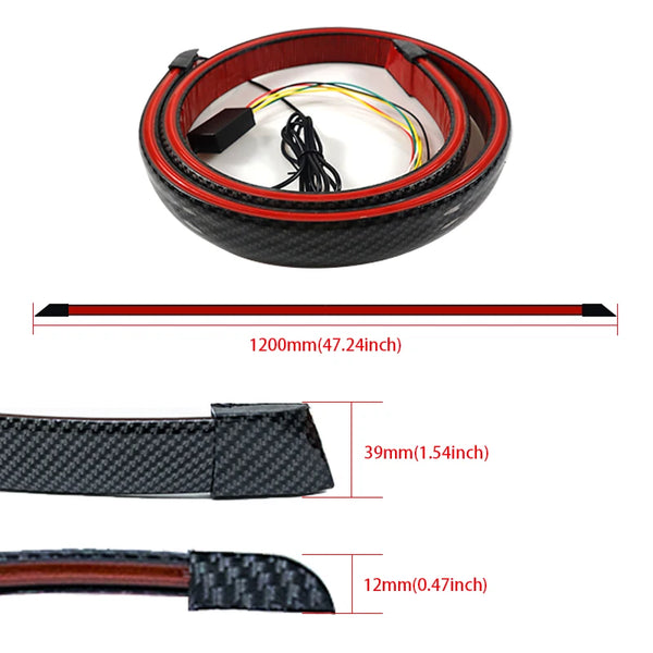 LED Light Universal Carbon Fiber Car Rear Spoiler